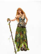 Arielink Vintage Distressed Green Floral Mesh Ruffle Open Back Women's Camisoles