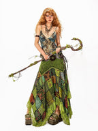 Arielink Vintage Distressed Green Floral Mesh Ruffle Open Back Women's Camisoles