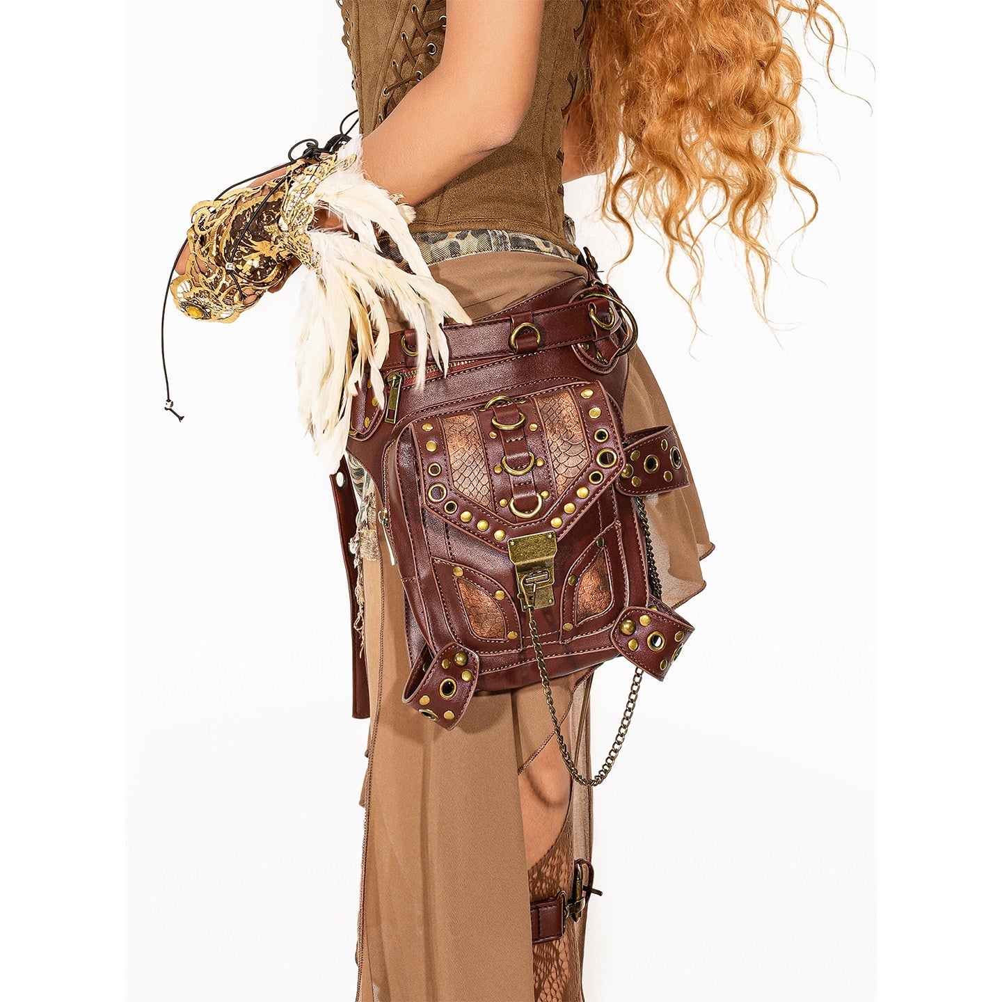 Arielink Vintage Fringe Y2k Edgy Tassel Detail Women's Coffee Brown Shoulder Bags 776603986852