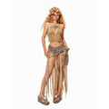 Arielink Vintage Openwork Tassel Halter Crop Women's Knit Top & Skirt Sets 1026894713354
