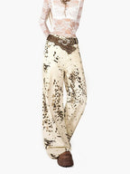 Arielink Vintage Sheer Cutout Lace Women's Mesh Cropped Mock Neck Long Sleeve T-shirts