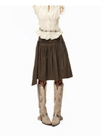 Arielink Vintage Textured Ruffle Tie Puff Sleeve Cropped Women's Short Sleeve T-shirts