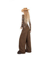 Arielink Western Leopard Mesh Distressed Slim Women's Faux Leather Vests