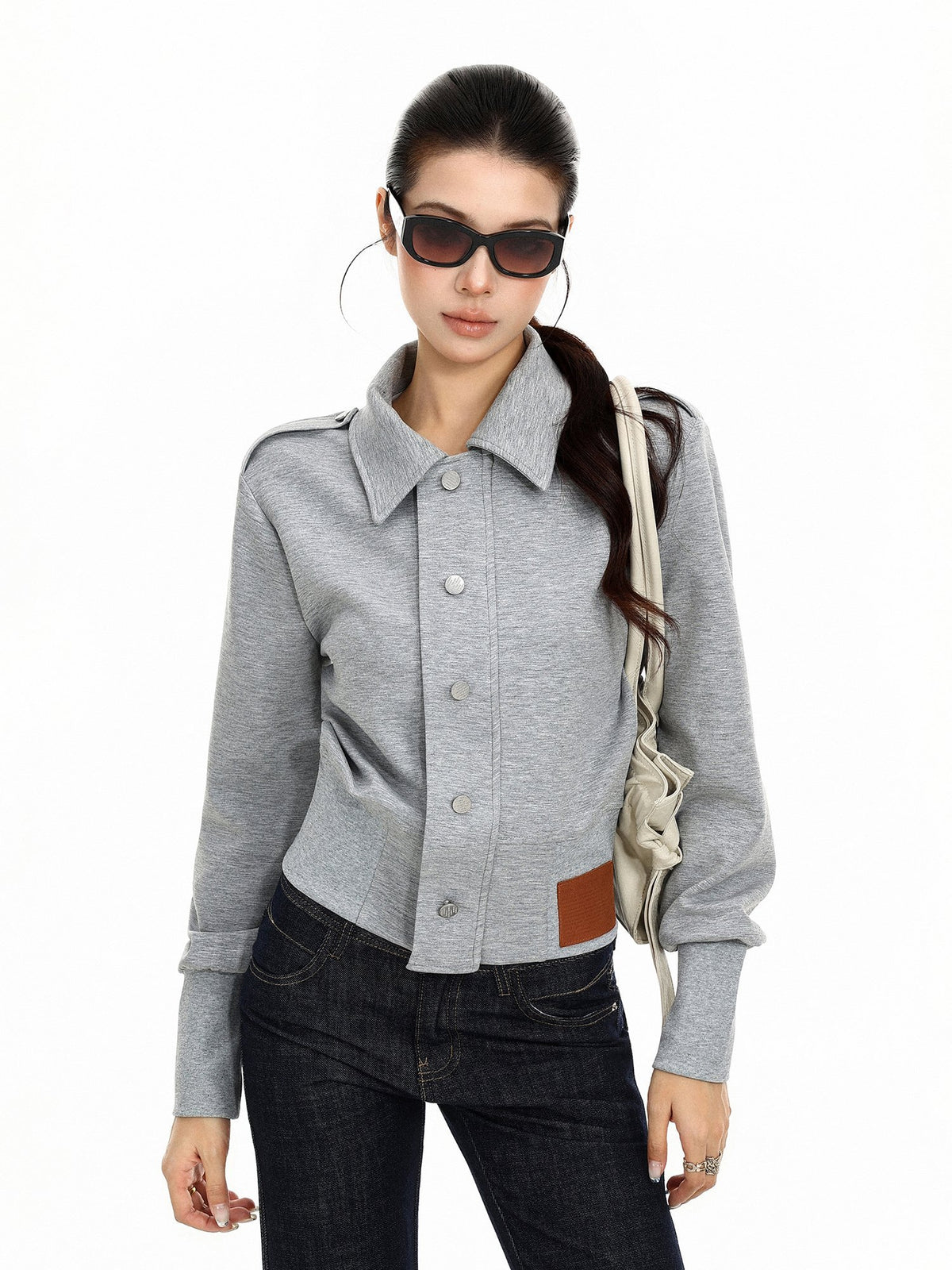 BIGGOLD_STUDIO_Cropped_Button_Up_Epaulet_Leather_Patch_Women's_Overshirts_1070627242630_MISSTT