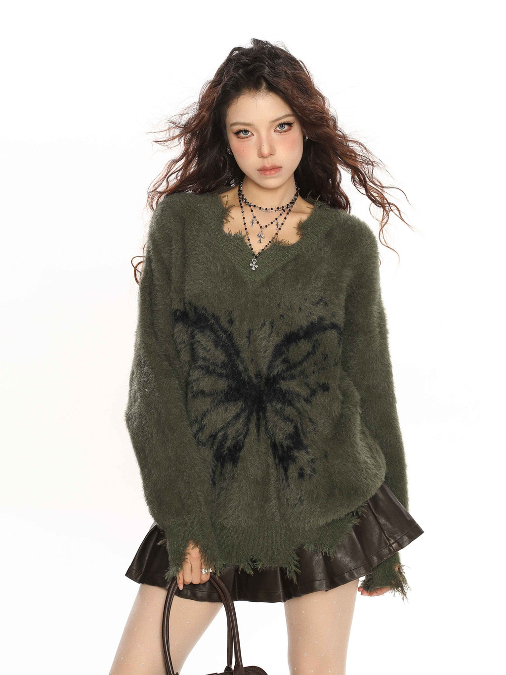 BIGGOLD_STUDIO_Distressed_Bow_V-neck_Knit_Women's_Mohair_Sweaters_847423967159_MISSTT