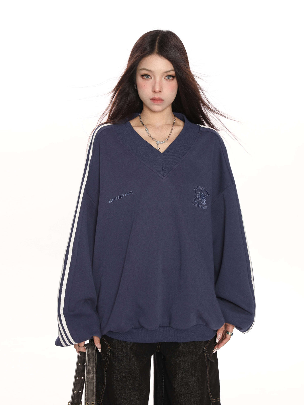 BIGGOLD_STUDIO_Embroidered_V-neck_Striped_Loose_Fit_Women's_Sweatshirts_876282836055_MISSTT