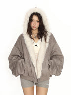 BIGGOLD STUDIO Reversible Faux Fur Lined Hooded Women's Puffer Jackets