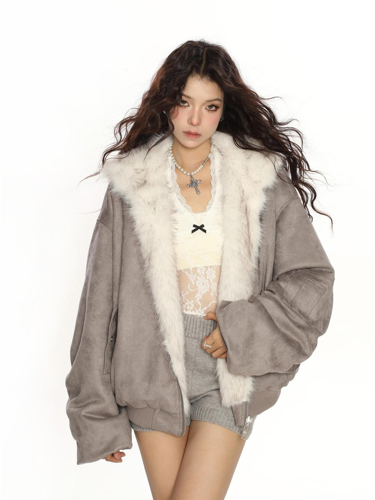 BIGGOLD STUDIO Reversible Faux Fur Lined Hooded Women's Puffer Jackets