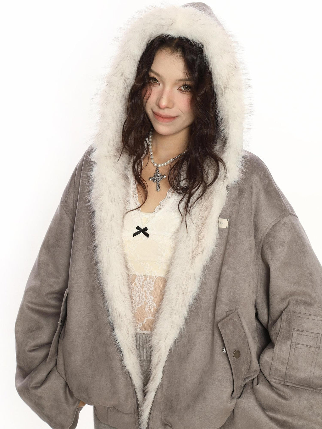 BIGGOLD STUDIO Reversible Faux Fur Lined Hooded Women's Puffer Jackets