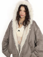 BIGGOLD STUDIO Reversible Faux Fur Lined Hooded Women's Puffer Jackets