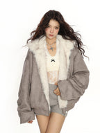 BIGGOLD STUDIO Reversible Faux Fur Lined Hooded Women's Puffer Jackets