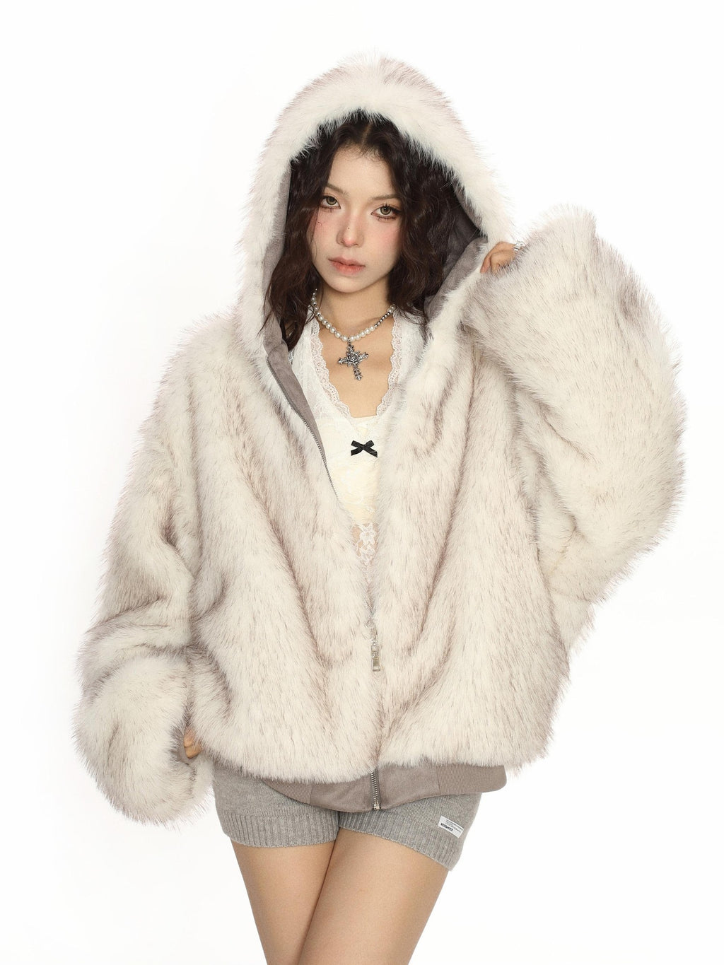 BIGGOLD STUDIO Reversible Faux Fur Lined Hooded Women's Puffer Jackets