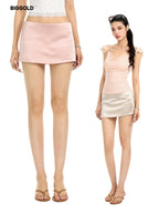 BIGGOLD STUDIO Satin High Waist Bodycon A Line Women's Mini Skirts