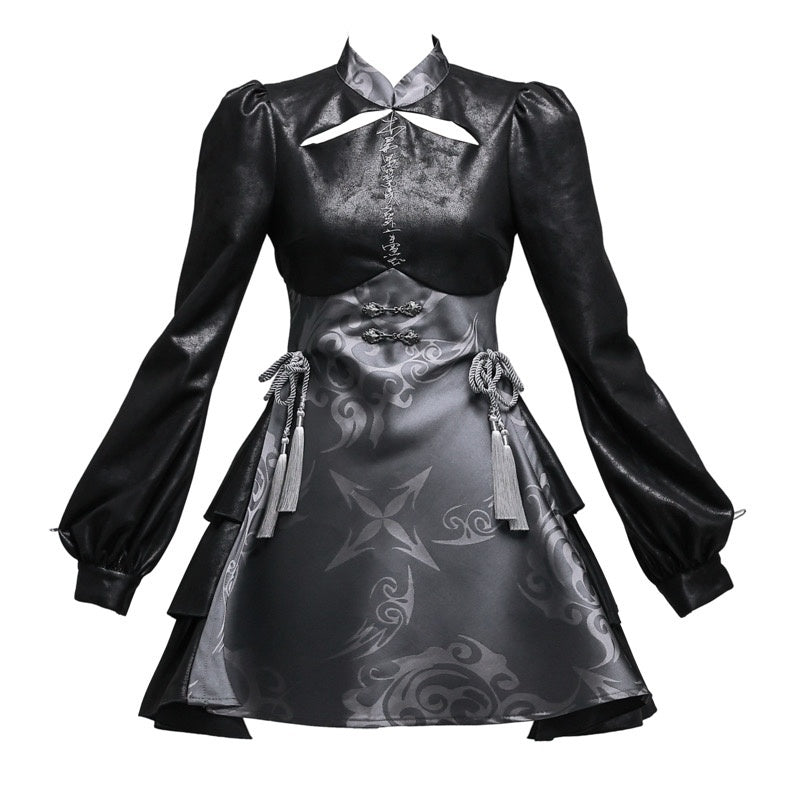 BLOOD_SUPPLY_Dark_Totem_Jacquard_Faux_Suede_Distressed_High_Waist_Women's_Casual_Mini_Dresses_683030195915_MISSTT
