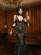 BLOOD SUPPLY Gilded Corset Bustier Style Women's Polyester Tube Tops
