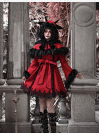 BLOOD SUPPLY Gothic Batwing Collar Hooded Slim Fit Polyester Women's Long Coats