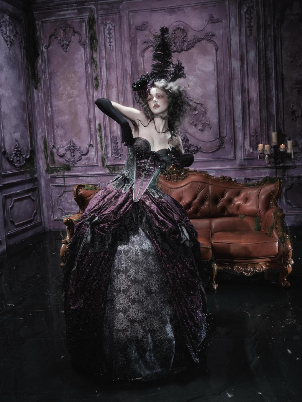 BLOOD SUPPLY Gothic Butterfly Ghost Corset Polyester Women's Tube Tops