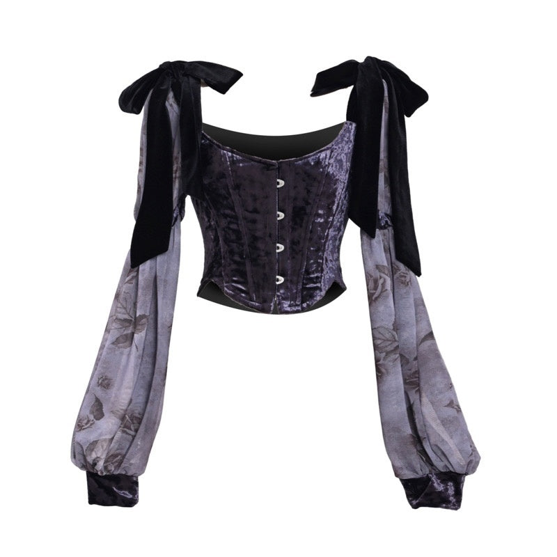 BLOOD_SUPPLY_Gothic_Corset_Lace_Up_Adjustable_Women's_Polypropylene_Long_Sleeve_T-shirts_739112102409_MISSTT