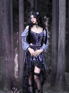 BLOOD SUPPLY Gothic Corset Lace Up Adjustable Women's Polypropylene Long Sleeve T-shirts