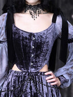 BLOOD SUPPLY Gothic Corset Lace Up Adjustable Women's Polypropylene Long Sleeve T-shirts