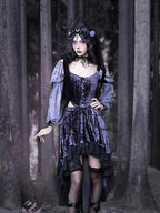 BLOOD SUPPLY Gothic Corset Lace Up Adjustable Women's Polypropylene Long Sleeve T-shirts