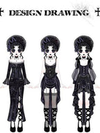 BLOOD SUPPLY Gothic Corset Lace Up Adjustable Women's Polypropylene Long Sleeve T-shirts