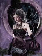 BLOOD SUPPLY Gothic Dark Velvet Mermaid Women's Polyester Slip Maxi Dresses
