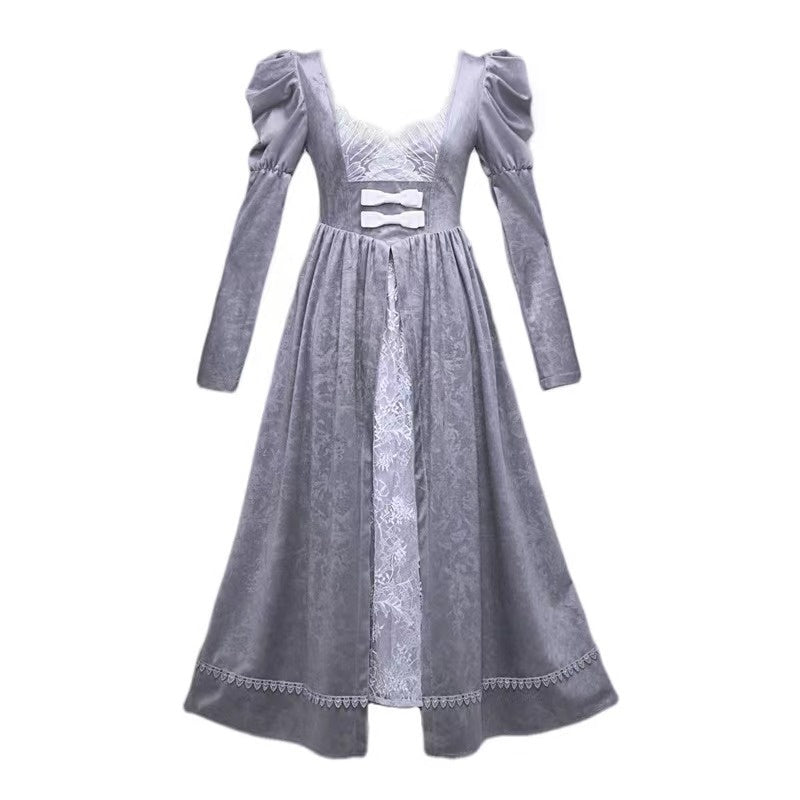 BLOOD_SUPPLY_Gothic_Embroidered_Velvet_Puff_Sleeve_V-neck_Women's_Casual_Maxi_Dresses_691734294784_MISSTT