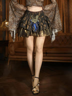 BLOOD SUPPLY Gothic Gilded Layered Tulle Silk Blend Women's Skorts