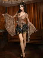 BLOOD SUPPLY Gothic Gilded Layered Tulle Silk Blend Women's Skorts