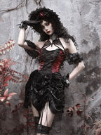 BLOOD SUPPLY Gothic Velvet Lace Up Halter H Line Women's Slip Mini Dresses