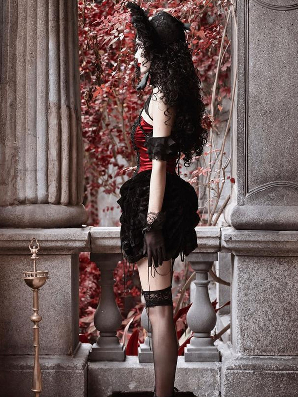 BLOOD SUPPLY Gothic Velvet Lace Up Halter H Line Women's Slip Mini Dresses