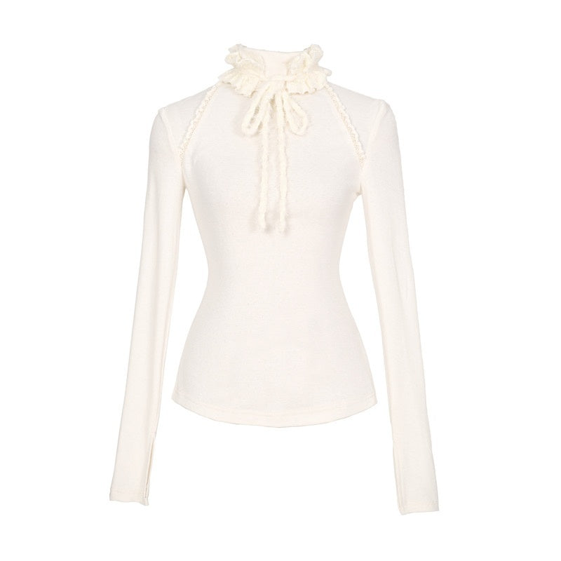 BLOOD_SUPPLY_Princess_Slim_Fit_High_Neck_Knit_Women's_Polyester_Long_Sleeve_T-shirts_999954080883_MISSTT