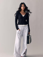 BeerBro Cross Print Studded Cotton Women's Straight Pants