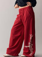 BeerBro Cross Print Studded Cotton Women's Straight Pants