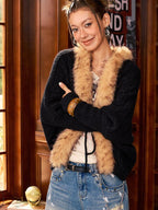 BeerBro Rock Graphic Batwing Sleeve Wool Blend Women's Cardigans