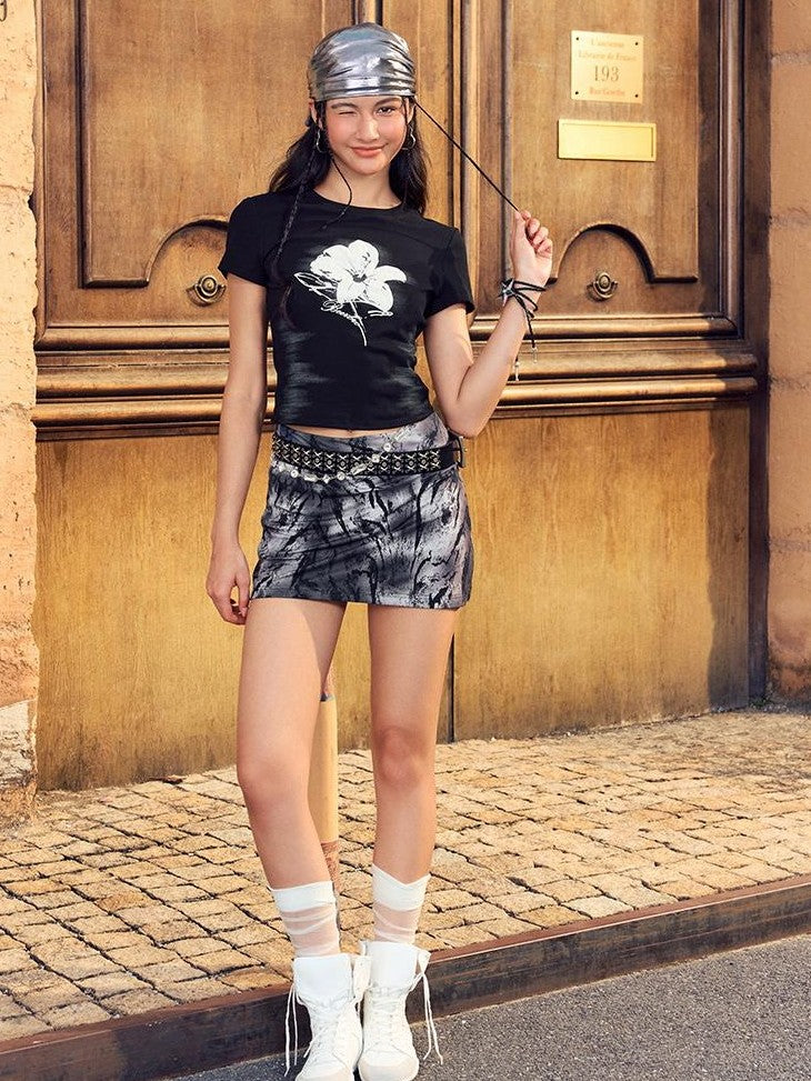 BeerBro Streetwear Puff Print Slim Fit Cotton Women's Short Sleeve T-shirts