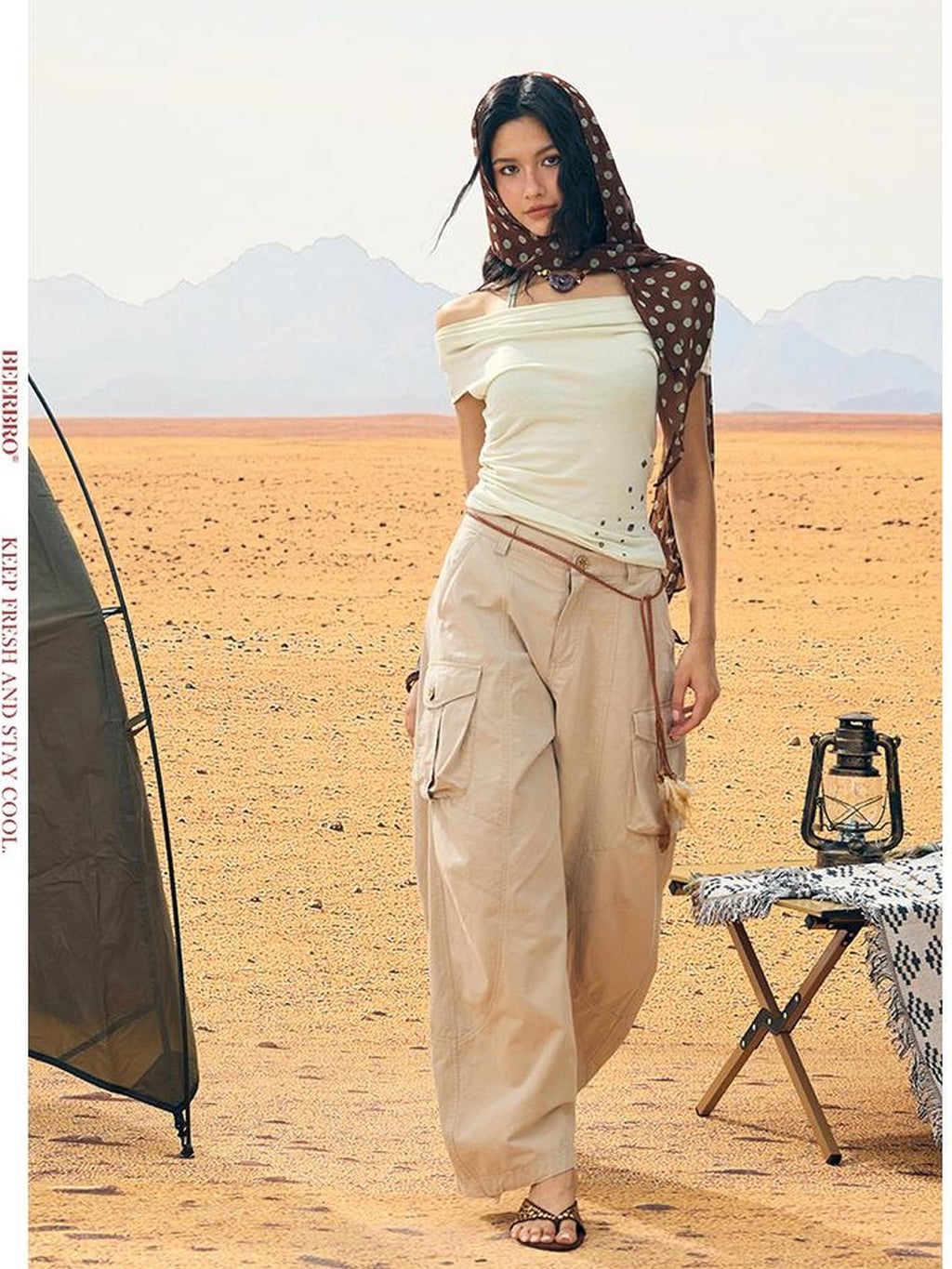 BeerBro Washed Utility Wide Leg 100 Percent Cotton Women's Chinos