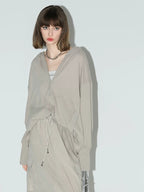 COCOBELLA 100 Percent Cotton Loose Patchwork Ribbed Pocket Street Pullover Hoodies