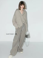 COCOBELLA 100 Percent Cotton Loose Patchwork Ribbed Pocket Street Pullover Hoodies