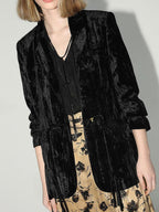 COCOBELLA 3D Embellished Pocket Straight Fit Commuter Blazer For Women Casual Jackets
