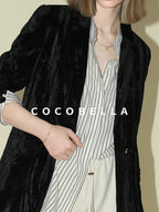 COCOBELLA 3D Embellished Pocket Straight Fit Commuter Blazer For Women Casual Jackets