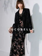COCOBELLA 3D Embellished Pocket Straight Fit Commuter Blazer For Women Casual Jackets