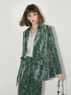 COCOBELLA 3D Embellished Pocket Straight Fit Commuter Blazer For Women Casual Jackets