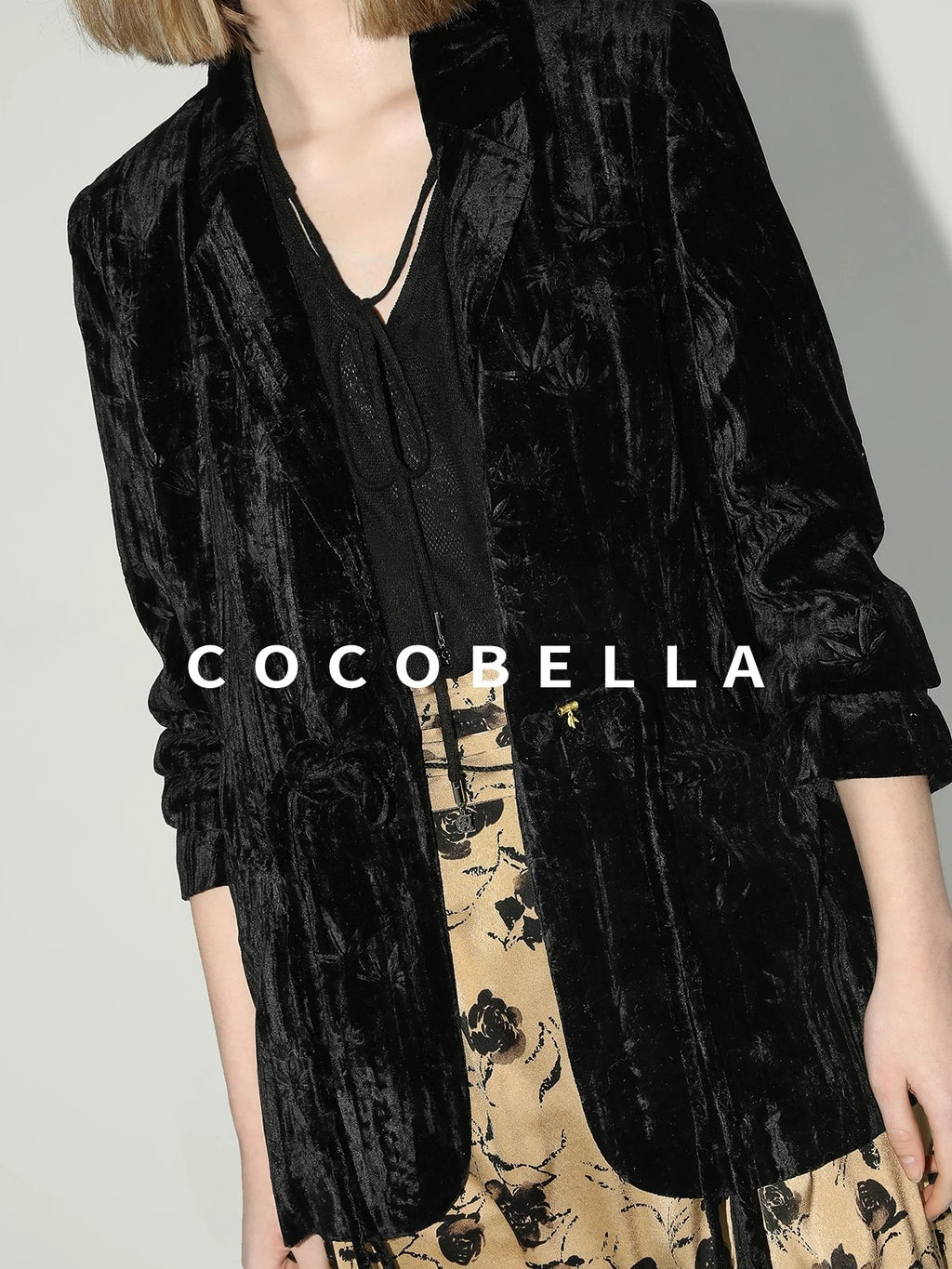 COCOBELLA 3D Embellished Pocket Straight Fit Commuter Blazer For Women Casual Jackets
