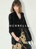 COCOBELLA 3D Embellished Pocket Straight Fit Commuter Blazer For Women Casual Jackets