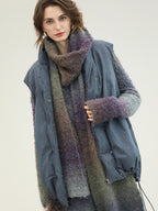 COCOBELLA 90 Percent Duck Down Warm Loose Distressed Ol Commuting Vintage Blue Zipper Vest