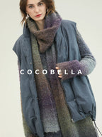 COCOBELLA 90 Percent Duck Down Warm Loose Distressed Ol Commuting Vintage Blue Zipper Vest