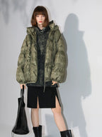 COCOBELLA 90 Percent White Duck Down 150G Commuter Ol Fit Moss Green Short Down Jackets