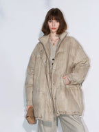 COCOBELLA 90 Percent White Duck Down Warm Midlength Straight Commuter Lyocell Down Jackets